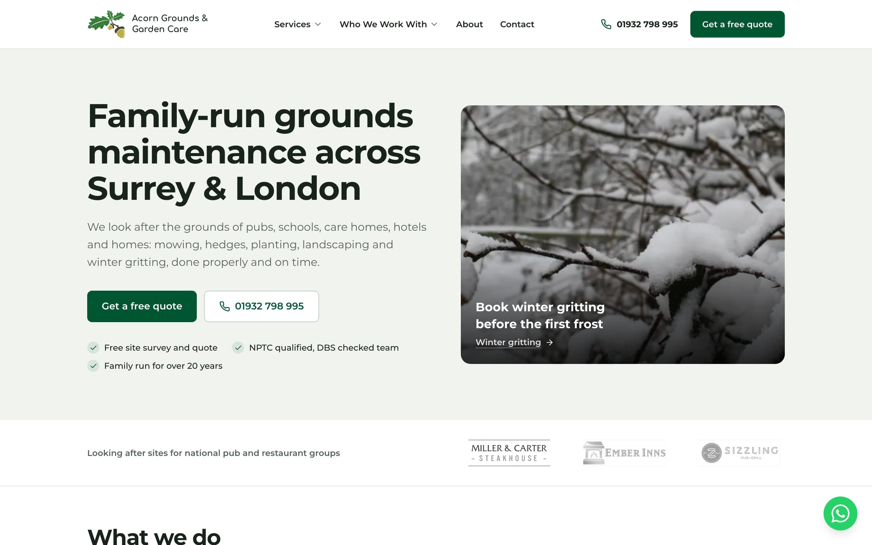 Acorn Grounds & Garden Care website